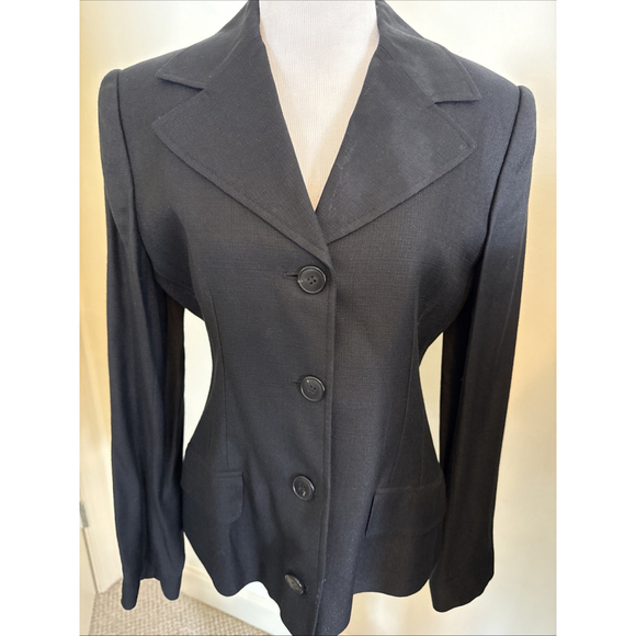 Dolce&Gabbana Jackets & Blazers - Dolce Gabbana Black Linen Blazer Jacket Size 48 Italy